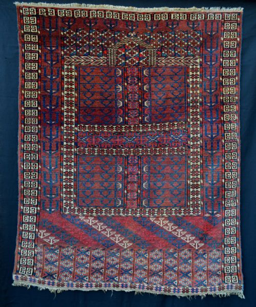 Antique Turkmen Engsi (Door Rug), Tekke Tribes, Turkmenistan, Central Asia.