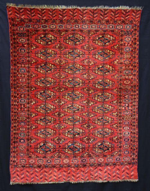 Antique Turkmen Rug, Teke Tribes, Akhal Oasis, Turkmenistan.