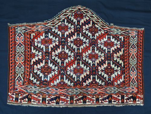 Antique Turkmen Heptagonal Asmalyk, Yomut Tribes, Trans-caspian Steppes, Turkmenistan, Central Asia.