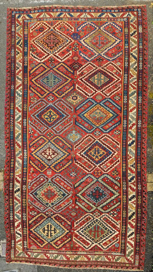Antique Soumak Carpet, Shemakha, Azerbaijan.