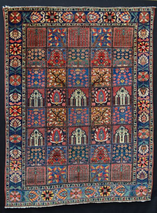 Antique Bakhtiari 'Garden Panel' Rug, Chahar Mahal, Western Persia.