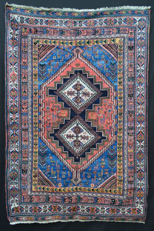 Antique Afshar Tribal Rug, Kerman Province, Southern Persia.