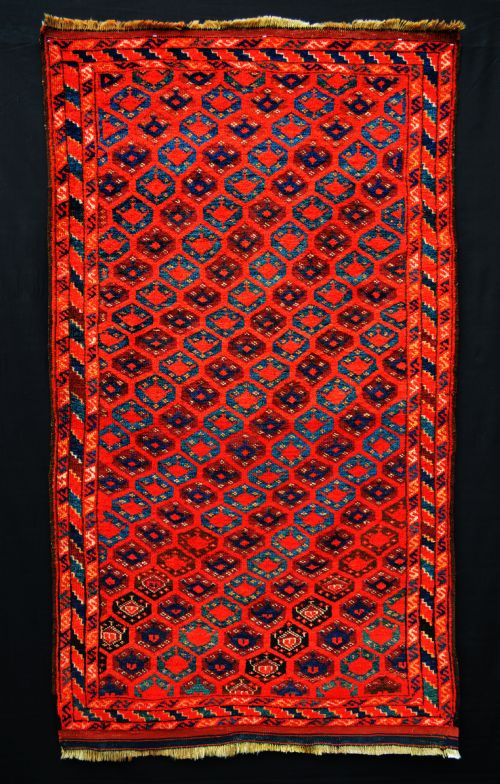 Antique Middle Amu Darya Rug, Ersari Turkmen Tribes, Turkmenistan.
