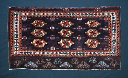 Antique Turkmen Chuval, Yomut Tribe, Trans-caspian Steppes, Turkmenistan, Central Asia.
