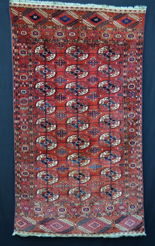 Antique Turkmen Rug, Teke Tribes, Merv Oasis, Turkmenistan, Central Asia.