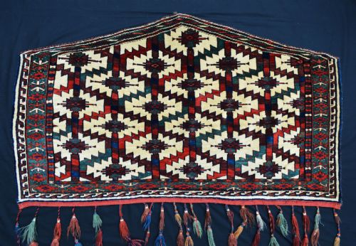 fig 1. Rare Antique Turkmen Asmalyk, Yomut-Karadashli tribe, Trans-Caspian Steppes, Turkmenistan, Central Asia.