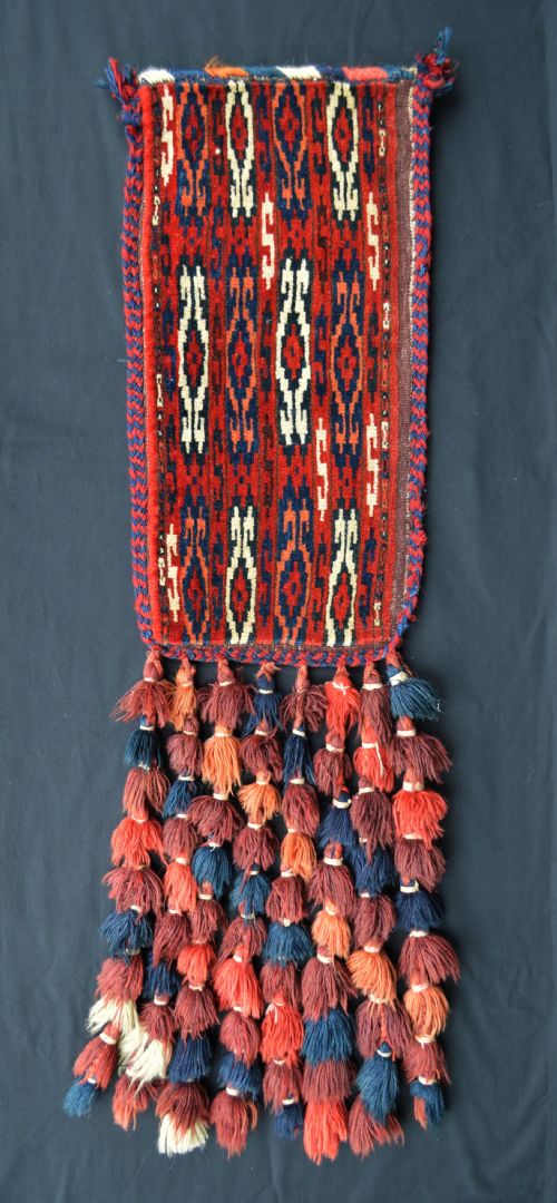 Antique Turkmen Igsalyk (Spindle-bag), Yomut Tribe, Trans-caspian Steppes, Turkmenistan, Central Asia.