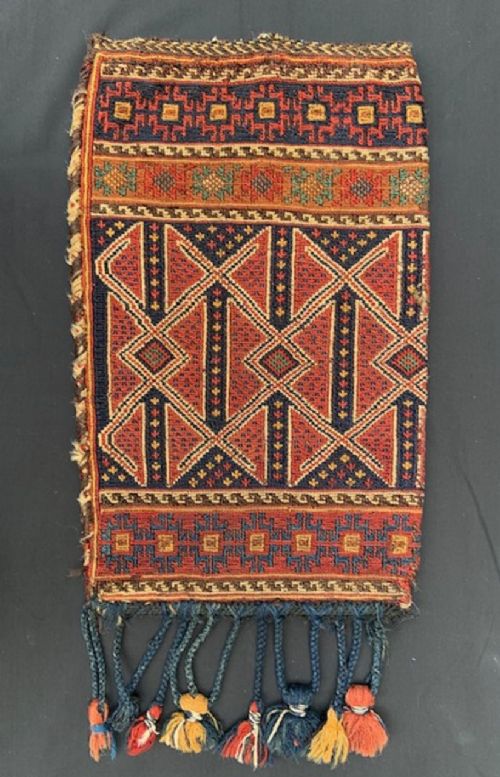 Antique Spindle-bag, Afshar Nomads, Kerman Province, South Persia.