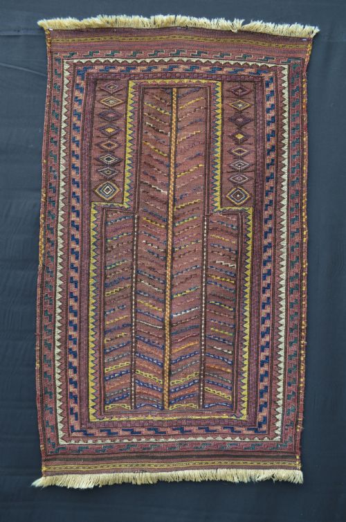 Antique Prayer Flat-weave, Kordi Tribes, Quchan Region, Khorassan, North-east Persia.