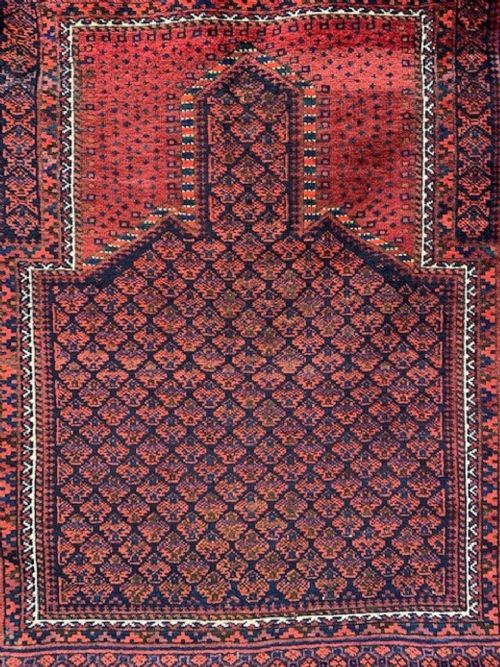 fig 1. Antique Prayer-Rug, Timuri Tribes, Dokhtar-e-Qazi Sub-Tribe, Borderlands of Eastern Persia/Western Afghanistan.