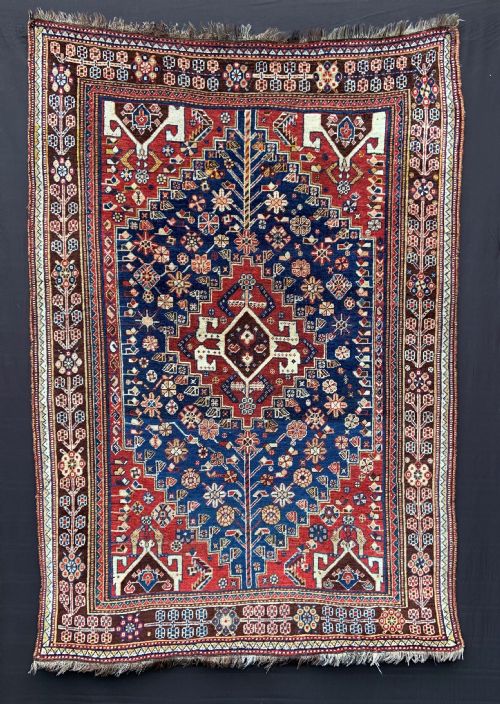 Antique Qashqa'i Tribal Rug, Shesh Boluki Taifeh, Fars Province, South-west Persia.