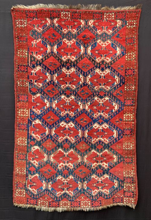 Antique Turkmen Rug, Ersary Nomads, Beshir Region of the Middle Amu Darya Basin, Turkmenistan, Central Asia.
