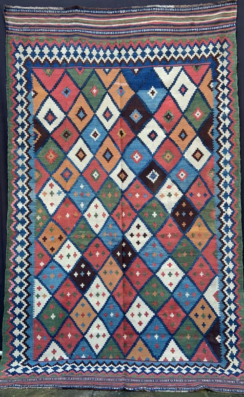 Antique Kilim, Qashqa'i Nomads, Fars Province, South-west Persia.