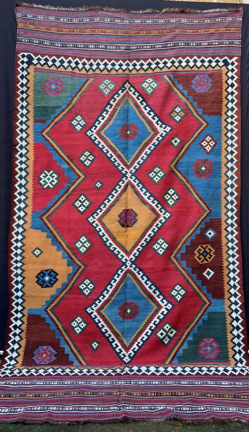 Antique Kilim, Qashqa'i Nomads, Fars Province, South-west Persia.