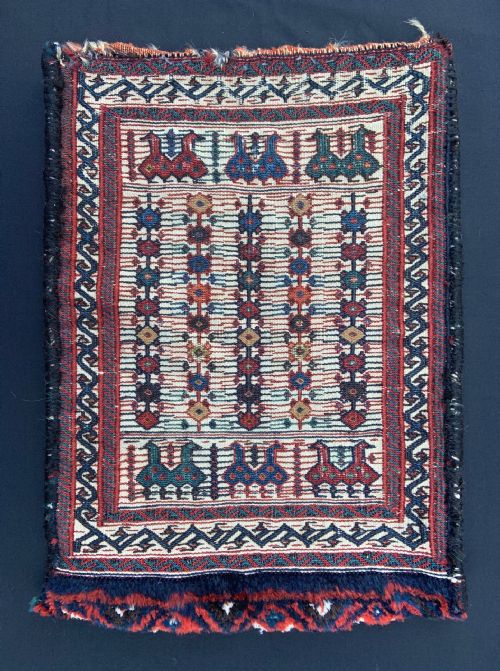 Antique Spindle-bag, Bakhtiari Nomads, the Chahar Mahal, Western Persia.