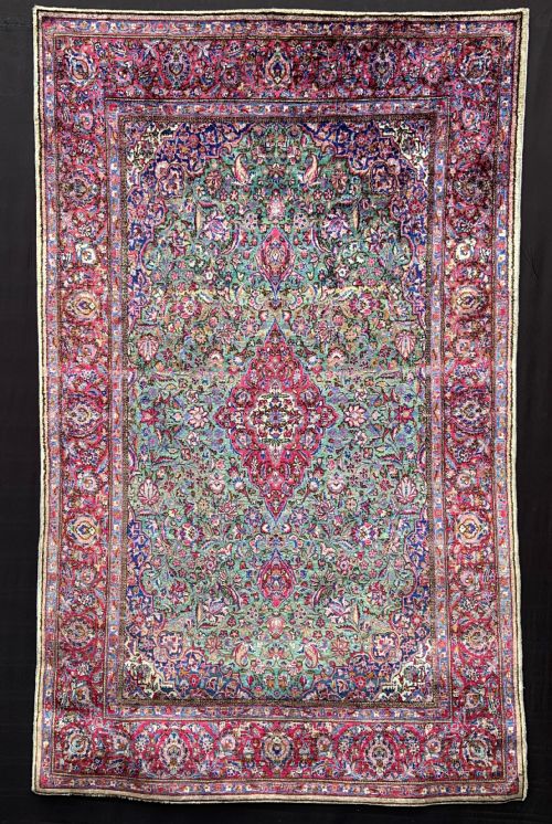 Antique Silk Kashan Rug, Kashan, Central Persia.