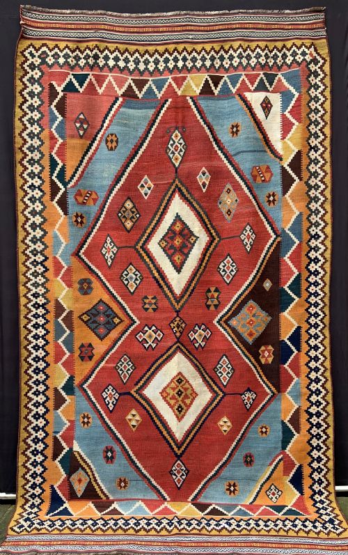 Antique Kilim, Qashqa'i Nomads, Fars Province, South-west Persia.