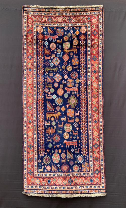 Antique Qashqa'i Tribal Rug, Shesh Boluki Taifeh, Fars Province, South-west Persia.
