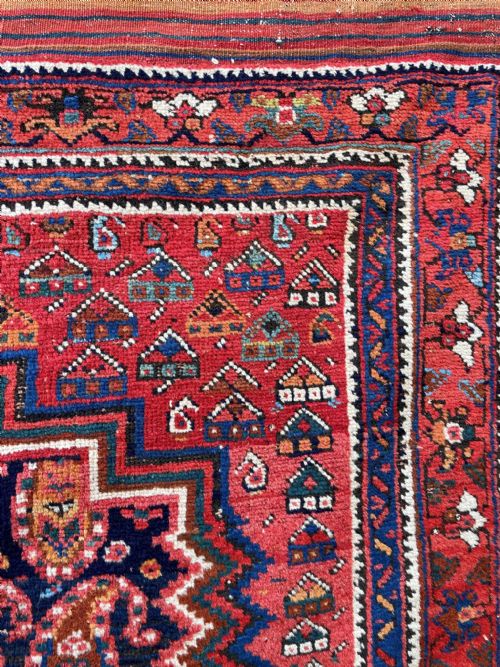 fig 1. Antique Afshar Tribal Carpet, Afshar Nomads, Kerman Province, Southern Persia.