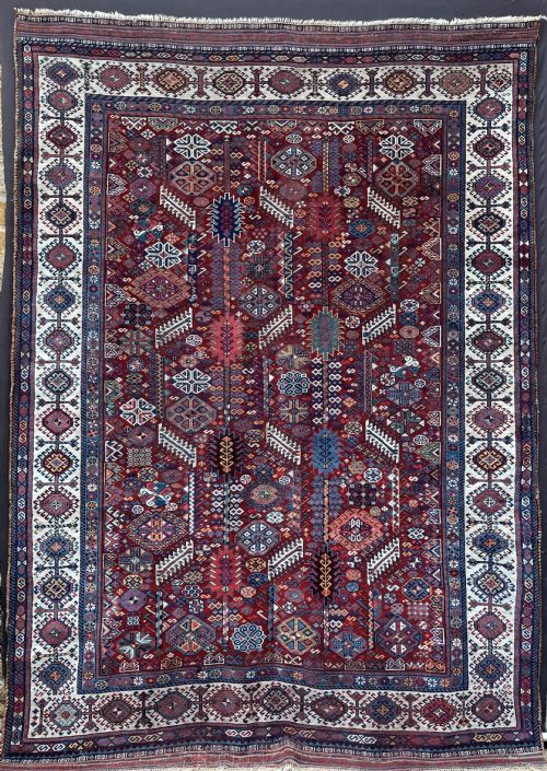 Antique Qashqa'i Rug, Shekarlu Taifeh, Fars Province, South-west Persia.