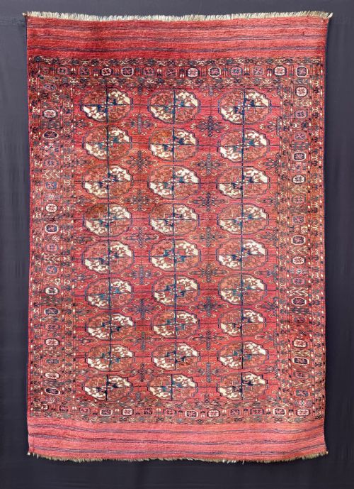 Antique Turkmen Rug, Teke Tribes, Merv Oasis, Turkmenistan, Central Asia.