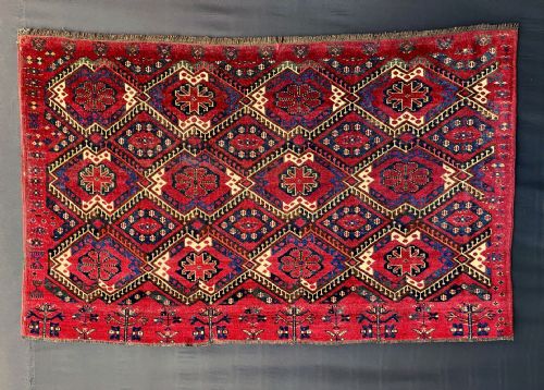 Antique Turkmen Tent Bag-face, Ersary Tribes, Middle Amu Darya Region, Turkmenistan, Central Asia.