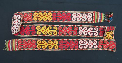 Antique Ceremonial Silk Band, Lakai Uzbek Tribe, Uzbekistan.