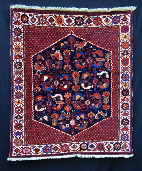 Antique Afshar Tribal 'Masnad' (Throne Rug), Bardsir or Sirjan Region, Kerman Province, South Persia.
