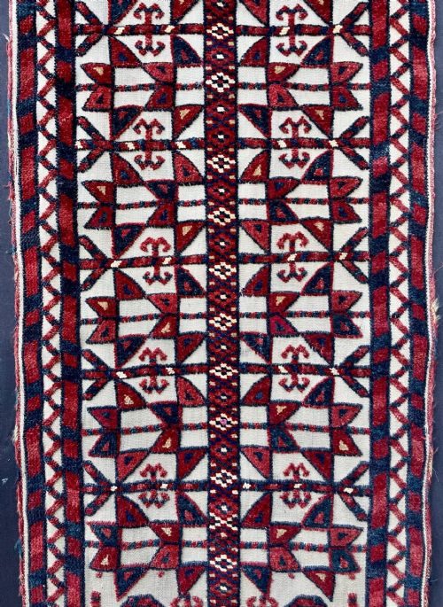 fig 1. Antique Turkmen Tent-Band Fragment, Teke Tribes, Akhal Oasis, Turkmenistan, Central Asia.