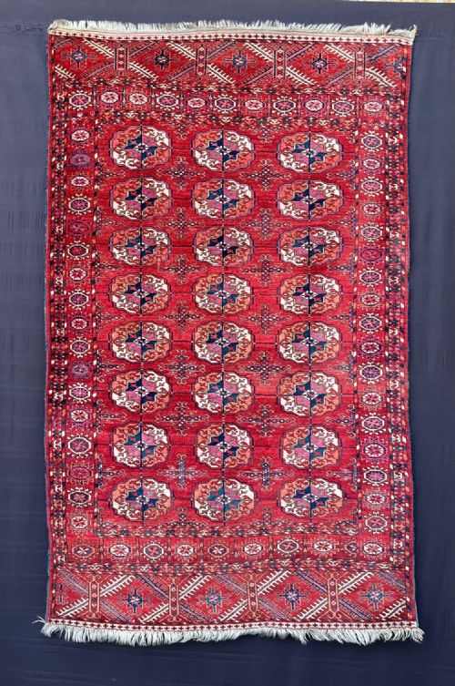 Antique Turkmen Rug, Teke Tribes, Akhal Oasis, Turkmenistan, Central Asia.