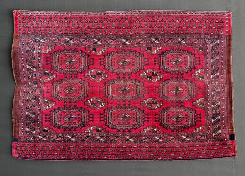 Antique Turkmen Chuval, Sariq Tribe, Yolatan Oasis, Turkmenistan, Central Asia.
