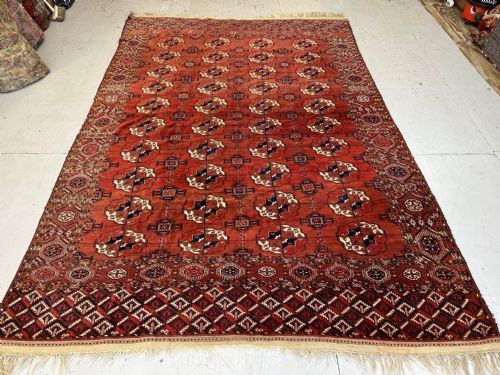 Antique Turkmen Main Carpet, Teke Tribes, Turkmenistan, Central Asia.