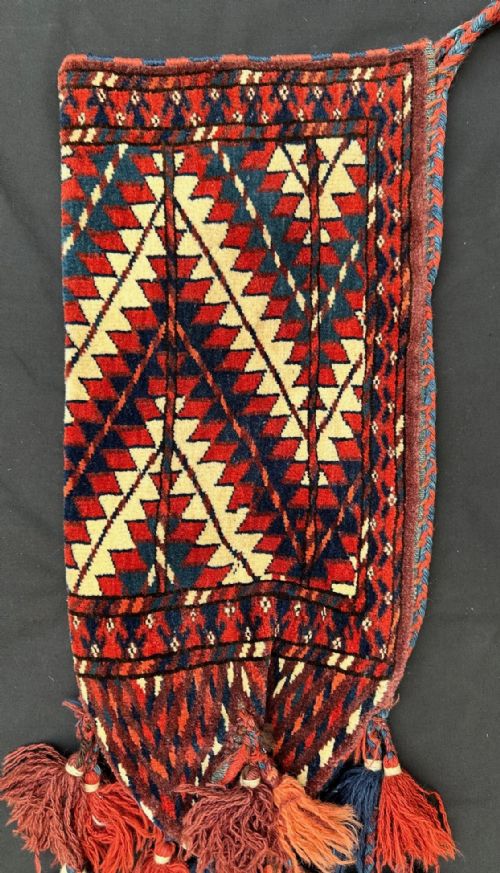 fig 1. Antique Turkmen Uk Bash (tent-pole bag), Yomut Tribes, Trans-Caspian Steppes, Turkmenistan, Central Asia.