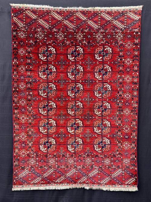 Antique Turkmen Rug, Teke Tribes, Merv Oasis, Turkmenistan, Central Asia.