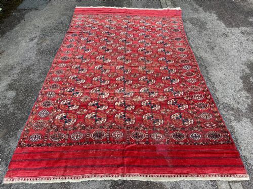 Antique Turkmen Main Carpet, Teke Tribes, Akhal Oasis, Turkmenistan, Central Asia.