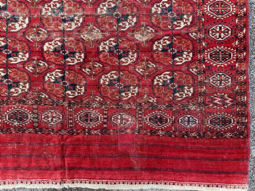 fig 1. Antique Turkmen Main Carpet, Teke Tribes, Akhal Oasis, Turkmenistan, Central Asia.