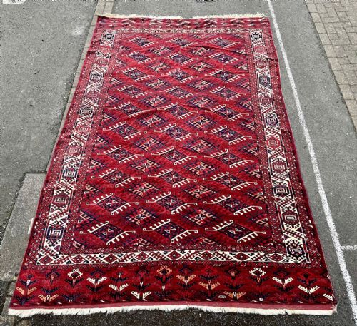 Antique Turkmen Main Carpet, Yomut Tribes, Trans-caspian Steppes, Turkmenistan, Central Asia.