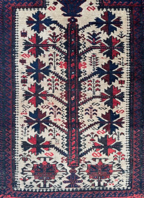 ANTIQUE PRAYERRUG BALUCH TRIBES KHORASSAN PROVINCE NORTHEAST PERSIA - ADDITIONAL PHOTO 3
