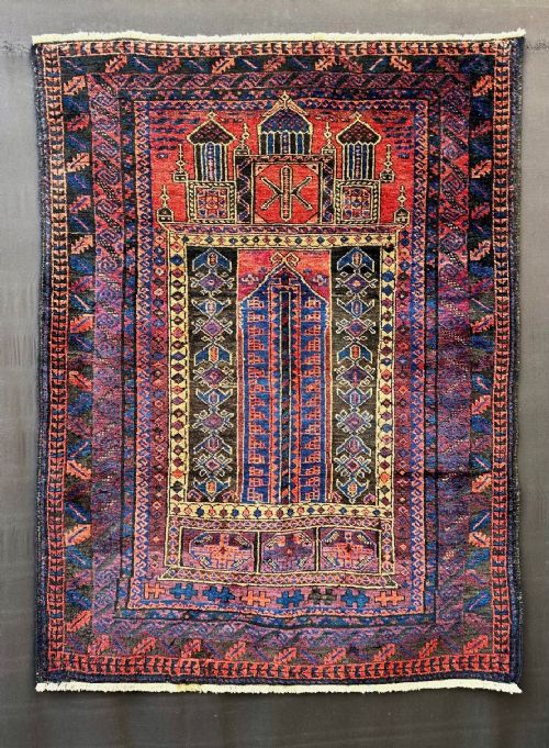 Antique Prayer-rug, Baluch Tribes of Sistan Province, South-east Persia.