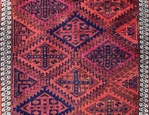 ANTIQUE BALUCH TRIBAL RUG KHORASSAN PROVINCE NORTHEAST PERSIA - ADDITIONAL PHOTO 6