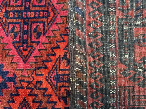 ANTIQUE BALUCH TRIBAL RUG KHORASSAN PROVINCE NORTHEAST PERSIA - ADDITIONAL PHOTO 9