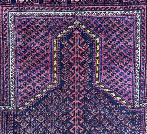 fig 1. Antique Prayer-Rug, Timuri Tribes, Dokhtar-e-Qazi Sub-Tribe, Borderlands of north-eastern Persia / north-western Afghanistan.