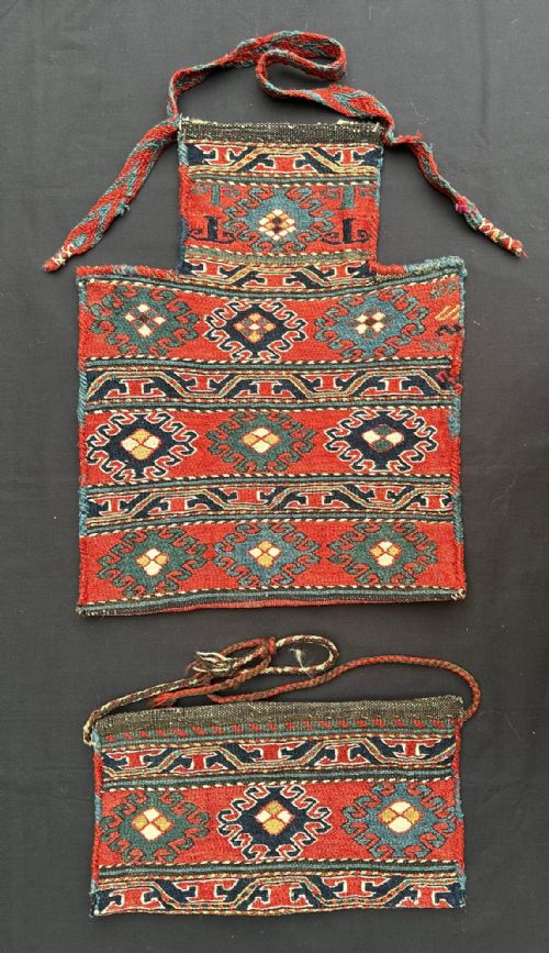 Antique Pair of Salt-bag & Vanity-bag, Shahsevan Nomads of Qarabagh, Azerbaijan.