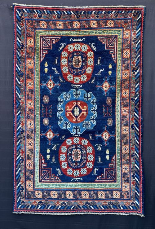 Antique Khotan Rug, Eastern Turkistan, Central Asia.