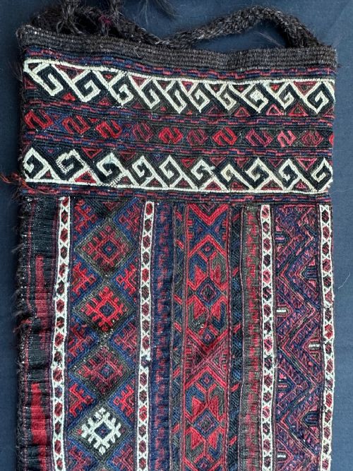 fig 1. Antique Spindle / Water-Pipe Bag, Timuri Sangtschuli Tribe, Borderlands of North-Eastern Persia / North-Western Afghanistan.