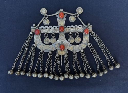 Antique Turkmen Pectoral Amulet, Yomut Tribes, Trans-caspian Steppes, Turkmenistan, Central Asia.