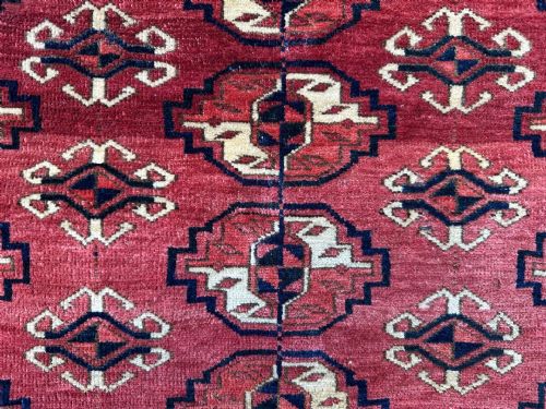 ANTIQUE TURKMEN WEDDING RUG TEKE TRIBES MERV OASIS TURKMENISTAN CENTRAL ASIA - ADDITIONAL PHOTO 3