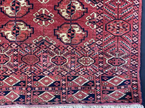 ANTIQUE TURKMEN WEDDING RUG TEKE TRIBES MERV OASIS TURKMENISTAN CENTRAL ASIA - ADDITIONAL PHOTO 4