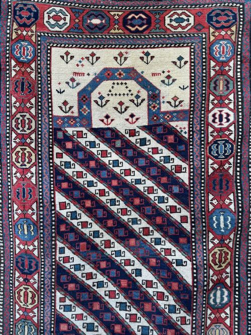 ANTIQUE PRAYERRUG GENDJE EASTERN CAUCASUS - ADDITIONAL PHOTO 2