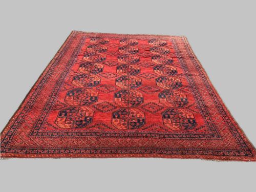 ANTIQUE TURKMEN CARPET ERSARY TRIBES MIDDLE AMUDARYA REGION TURKMENISTAN CENTRAL ASIA - ADDITIONAL PHOTO 1